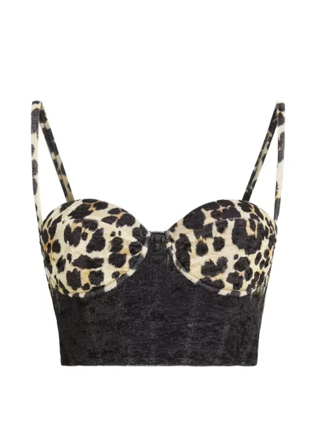 Top Roberto Cavalli cu imagine cu model leopard negru