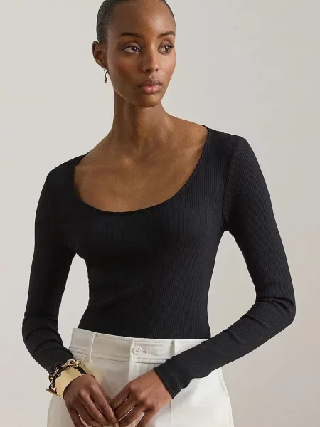 Tricou cu mânecă lungă Lauren Ralph Lauren negru