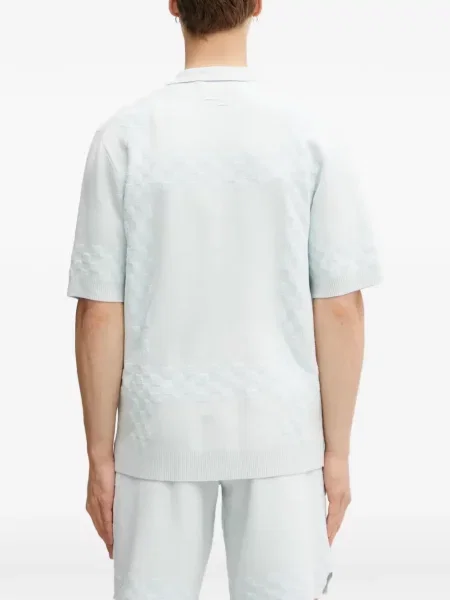 Καρό πλεκτό μικρός πουκάμισο Filling Pieces μπλε