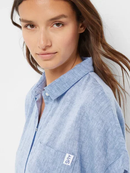 Лляна нічна сорочка Etam блакитна