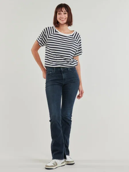 Džínsy so strihom ku čižmám Levi's s vysokým pásom štrbina modrá