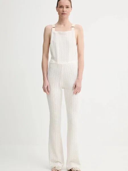 Комбінезон Sessun декольте каро бежевий