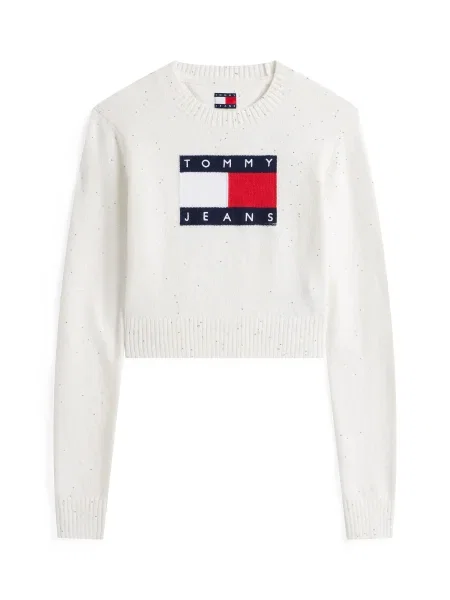 Tommy Jeans Pulover albastru marin / roșu alb