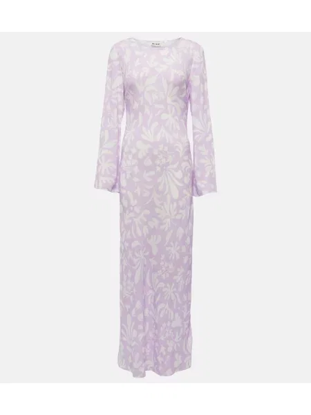 Rochie maxi Rixo cu imagine de costum violet