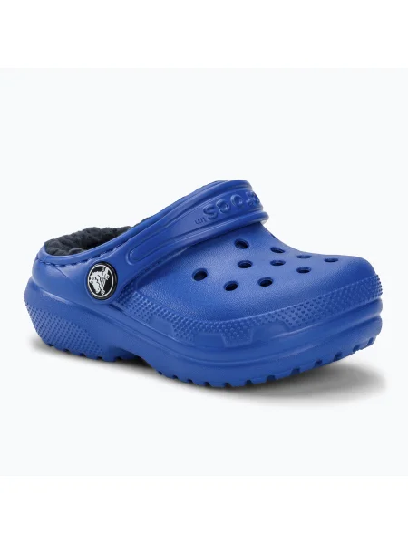 Gyerek papucs Crocs Classic Lined blue bolt Classic Lined Clog Toddler kék