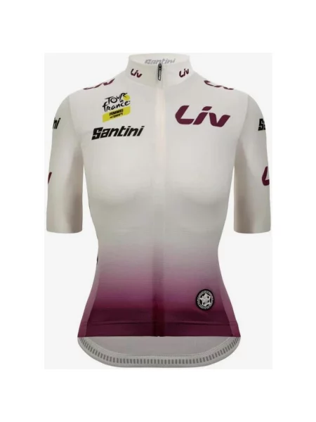 Koszulka rowerowa Tour de France Femmes avec Zwift Liderka Klasyfikacji Młodzieżowej Fan Line krótki rękaw Classic krój XXS biała