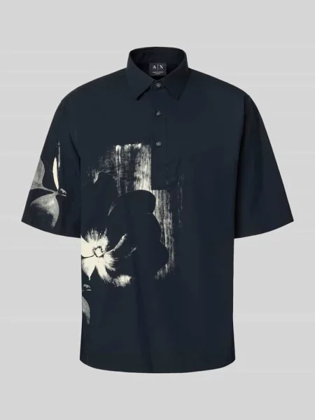 Koszulka polo o kroju regular fit z czystej bawełny Armani Exchange granatowa