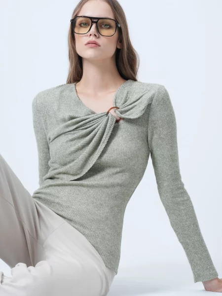 Trend Alaçatı Stili Tricou pastel verde