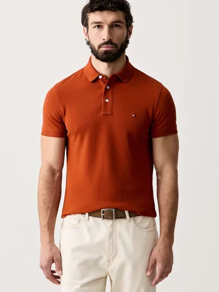 Tricou polo Tommy Hilfiger portocaliu