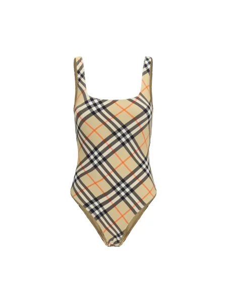 Strój kąpielowy Burberry w kratę beżowy