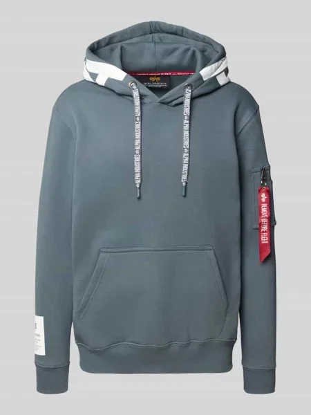 Bluza z kapturem kieszenią kangurką i boczną kieszenią na błyskawiczny Alpha Industries