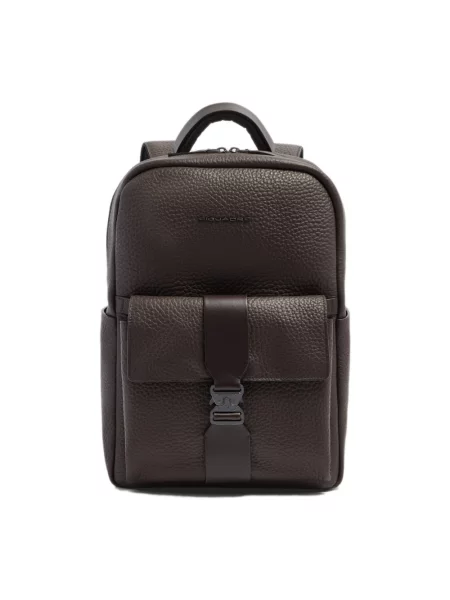 Torba na laptopa Piquadro skórzana brązowa