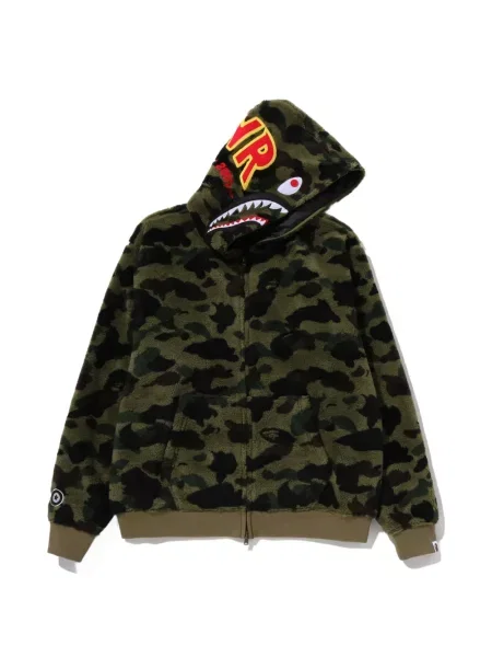 Hanorac cu glugă A Bathing Ape® cu model camuflaj verde