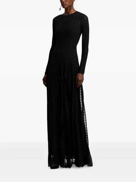 Rochie maxi Ralph Lauren Collection plisată de costum negru