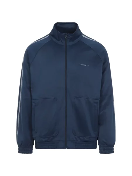 Geacă Carhartt Wip cu dungi albastru