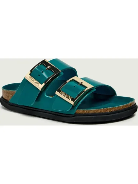 Birkenstock șlapi de piele Arizona turcoaz