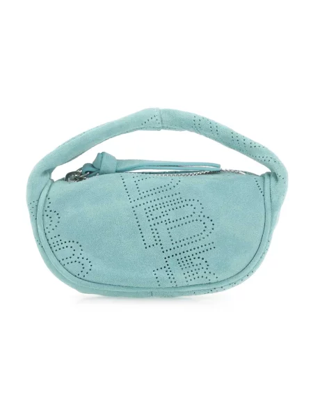 Torebka By Far zamszowa niebieska