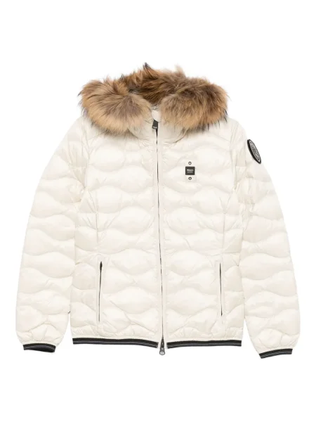 Geacă cu puf Blauer cu glugă alb