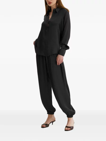 Pantaloni Framboise de mătase negru