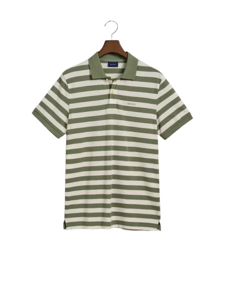 GANT Tricou verde / murdar alb