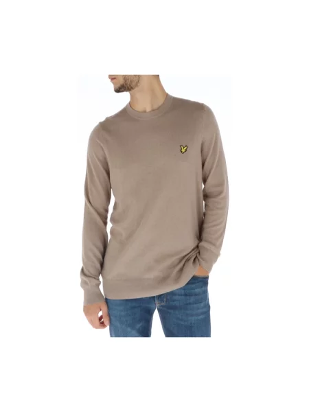Dzianinowy sweter Lyle & Scott brązowy