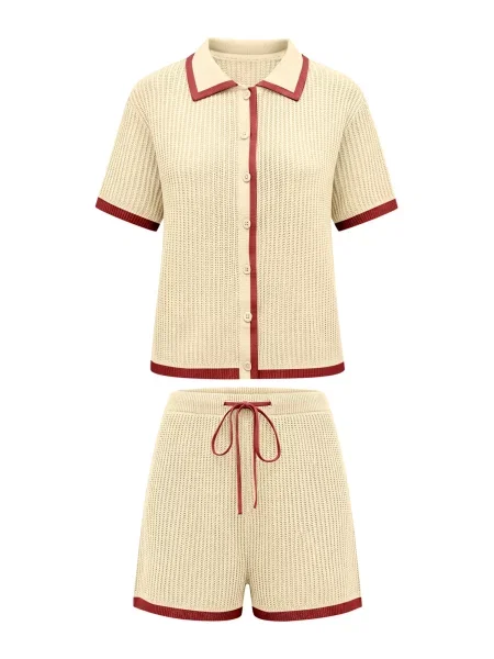 Imily Bela Costum cu pantaloni / roşu închis bej