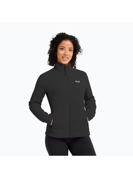 Bluză fleece pentru femei Jack Wolfskin Taunus Full Zip black negru