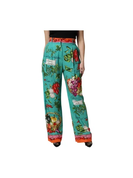 Spodnie Dolce And Gabbana z nadrukiem zielone