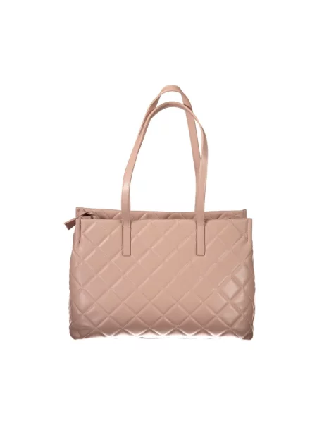 Lniana torba na laptopa Valentino By Mario Valentino różowa