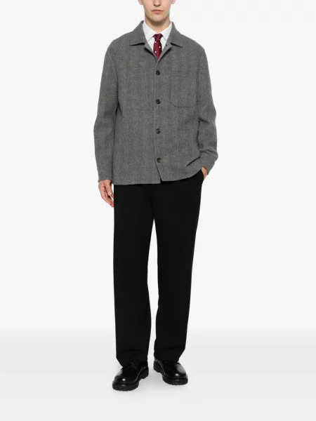 Cămașă Eleventy cu model herringbone gri