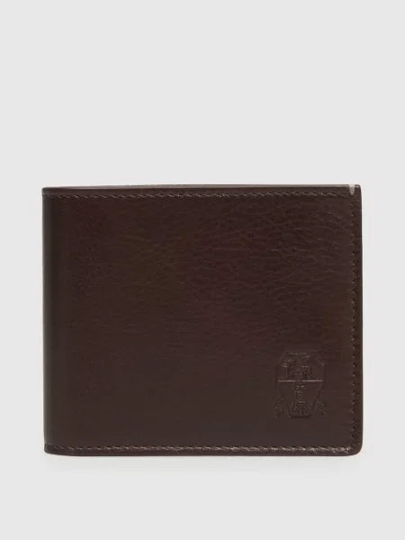 Кожаный кошелек Brunello Cucinelli коричневый