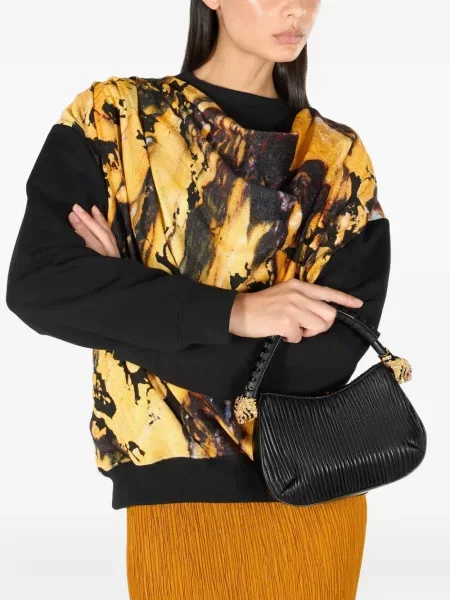 Torebka skórzana Roberto Cavalli skórzana czarna