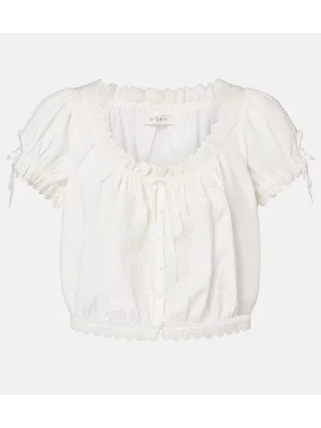 Top Dôen cu broderie alb