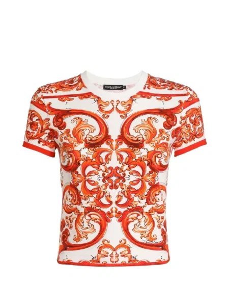 Tricou Dolce & Gabbana cu imagine din jerseu alb