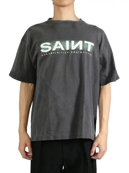 Tricou Saint Mxxxxxx cu imagine gri