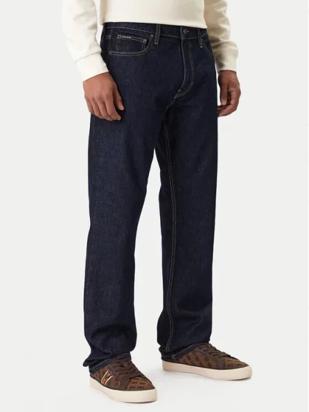Guess Jeans spodnie granatowy w fasonie chinos niebieskie
