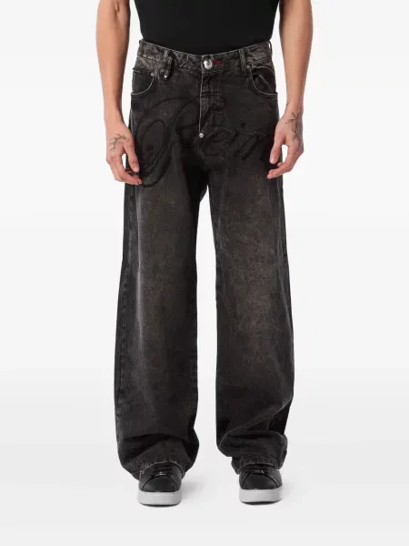 Blugi Philipp Plein cu autograf gri