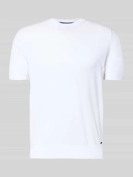 Bluzka z dzianiny z okrągłym dekoltem Markup biała