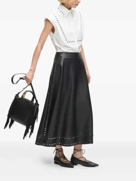 Fustă midi Karl Lagerfeld până la genunchi negru