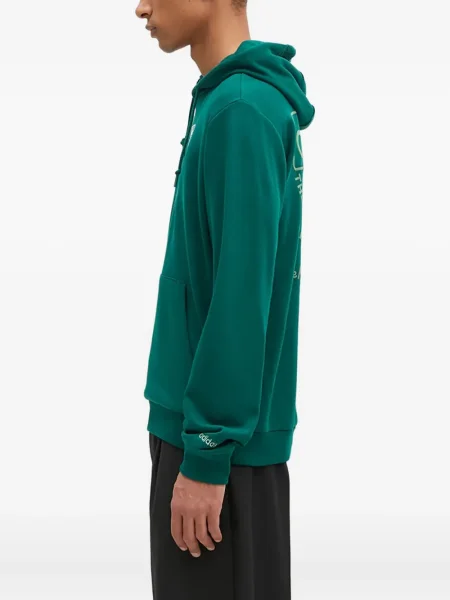 Pantaloni Adidas cu dungi cu broderie din fleece negru