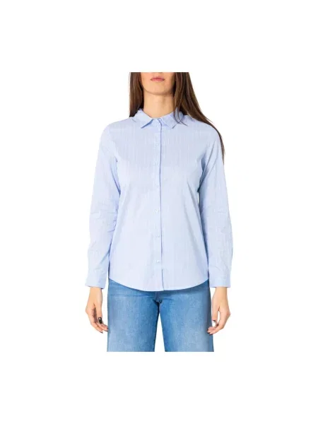 Długa koszula Jdy w paski z długim rękawem niebieska