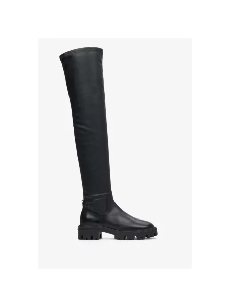 Ботфорти-панчохи шкіряні Estro чорні