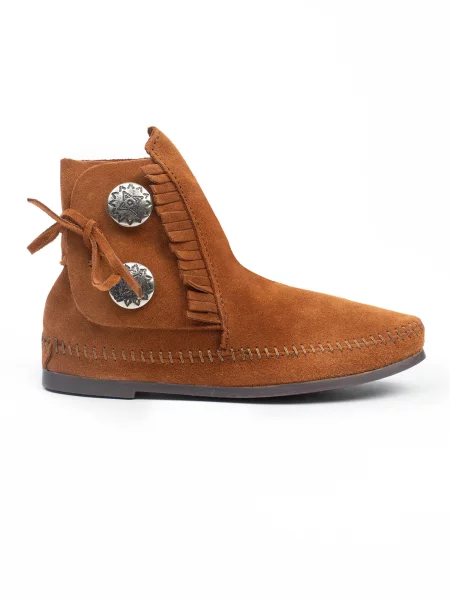 Minnetonka Cizme glezne Two Button coniac maro
