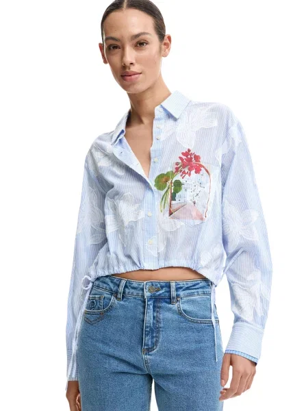 Bluzka Desigual w kwiatki biała
