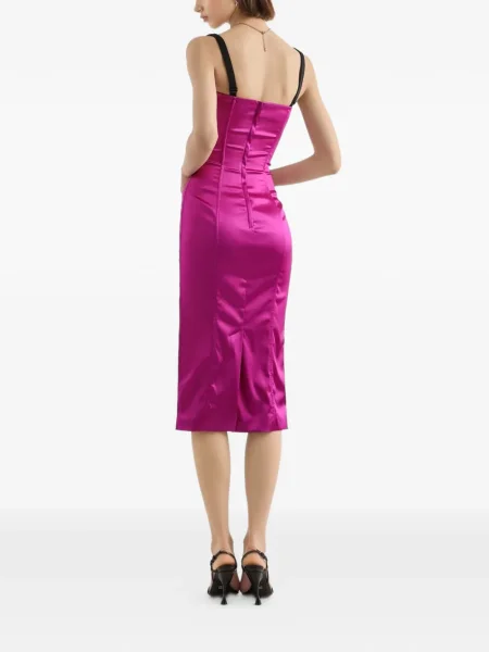 Dirželis midi suknelė Dolce & Gabbana rožinė