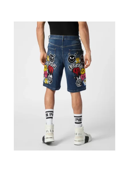 Szorty jeansowe Philipp Plein niebieskie