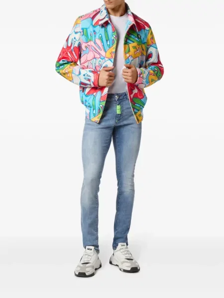 Raštuotas striukė Philipp Plein mėlyna