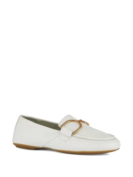 Pantofi loafer Geox cu cataramă alb