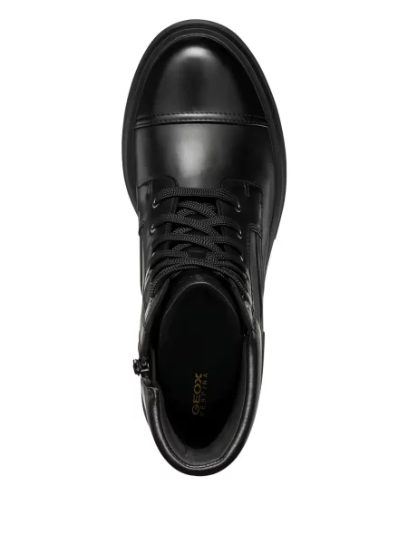 Botine Geox cu șireturi cu platformă din dantelă negru