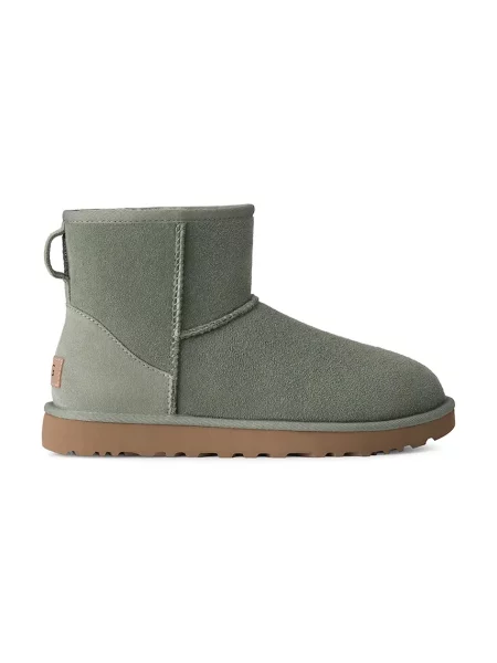 UGG W Classic Mini II cizme de zăpadă pentru femei din piele întoarsă verde